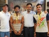 ANMOL SIDHU FELICITATES ROWERS JASPAL SINGH AND YUVRAJ PARMAR FOR THEIR OUTSTANDING ACHIEVEMENT