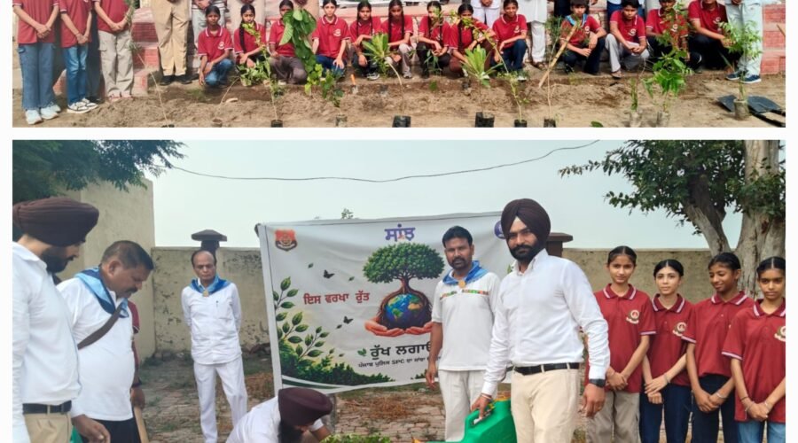 SPC PLANTATION DRIVE HELD AT SANDE HASHAM SCHOOL UNDER LEADERSHIP OF SP HEADQUARTERS OLYMPIAN DHARAMVIR SINGH