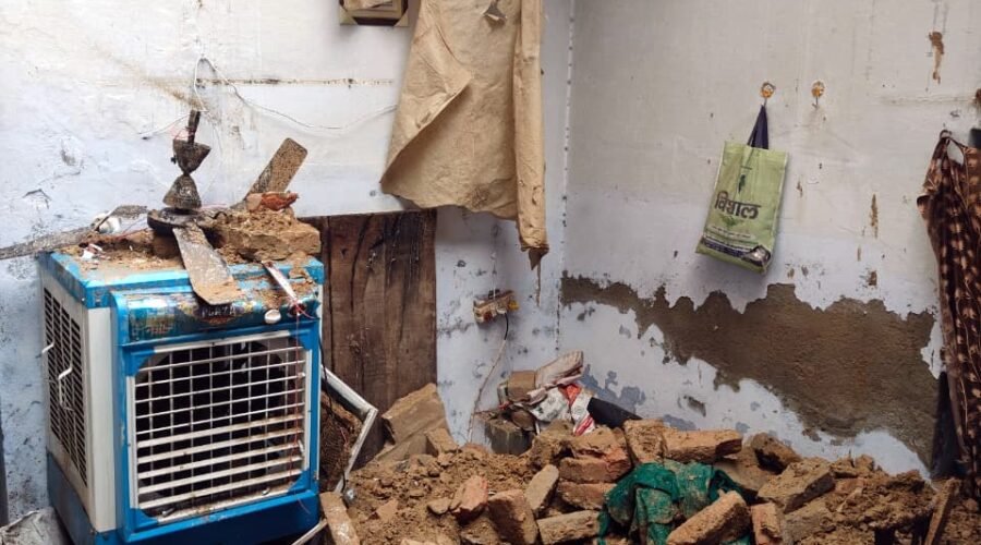 TWO INJURED AS ROOF COLLAPSES DURING THE RAIN
