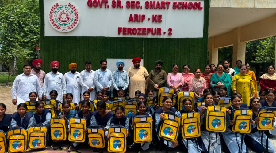 SCHOOL BAGS DISTRIBUTED TO STUDENTS OF GOVERNMENT SCHOOLS BY MLA RANBIR SINGH BHULLAR