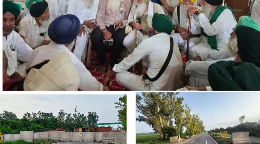 PUNJAB FARMERS STOPPED AT KHANOURI-DATTA SINGHWALA BORDER ON WAY TO DELHI