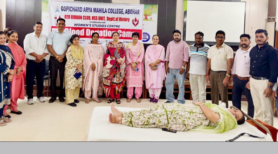 BLOOD DONATION CAMP ORGANIZED AT GOPICHAND ARYA MAHILA COLLEGE