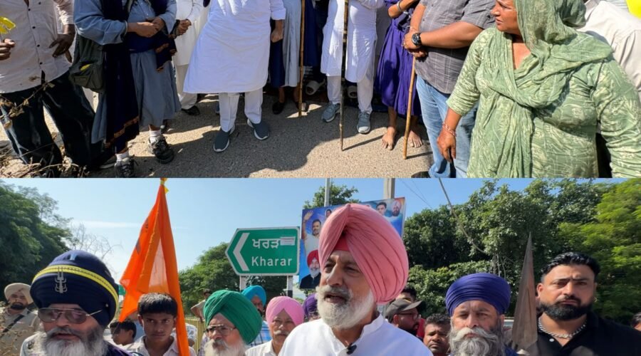 MASSIVE PROTEST DHARNA IN MOHALI UNDER THE LEADERSHIP OF BALBIR SINGH SIDHU SEEKING JUSTICE FOR PARVINDER SINGH JHOTA