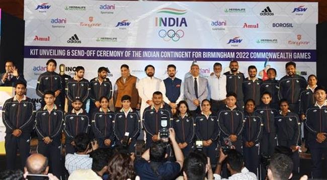 ANURAG ATTENDS SEND OFF CEREMONY OF INDIAN TEAM FOR CW2022