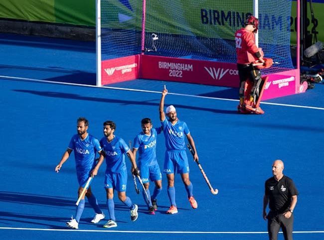 INDIAN MEN'S SECURE FINAL BERTH IN CWG HOCKEY WITH A 3-2 WIN OVER SA