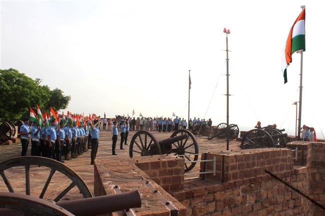 NATIONAL FLAG HOISTED AT MEHRANGARH FORT