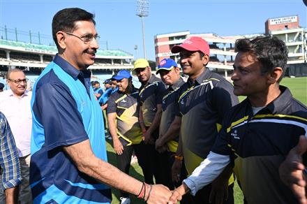 T 20 CRICKET MATCH OF  G. MURALI TROPHY-2023 :  MEDIA-XI TEAM WON THE MATCH BY 37 RUNS.