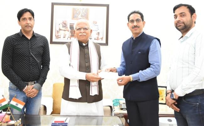 SANDEEP PASSEY CONTRIBUTES RS 20 LAKH TO CM HARYANA CSR FUND