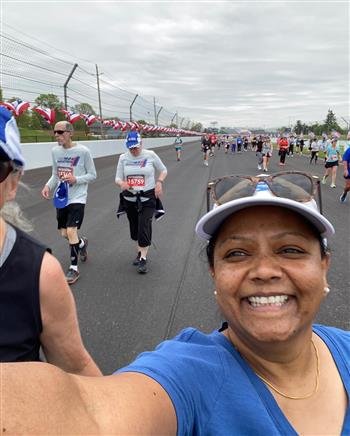 ANITA LERCHE AND SIMMI HEDEGARD ENJOY THE MINI MARATHON