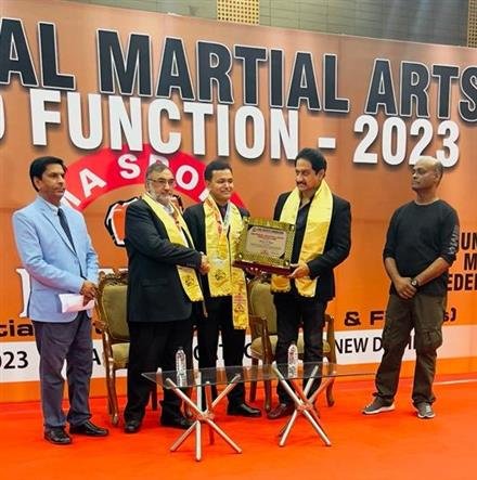 GRANDMASTER BIKRAM S. THAPA RECEIVES NATIONAL MARTIAL ARTS PRIDE AWARD 2023
