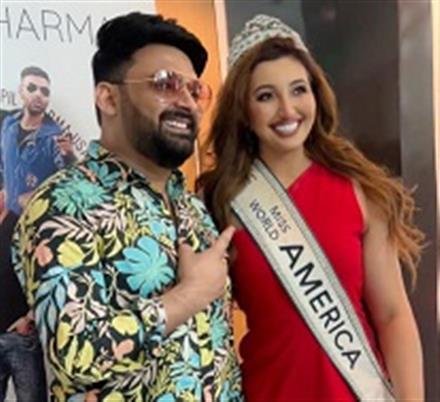 KAPIL SHARMA PERFORMS IN THE PRESENCE OF MISS WORLD AMERICA SHREE SAINI