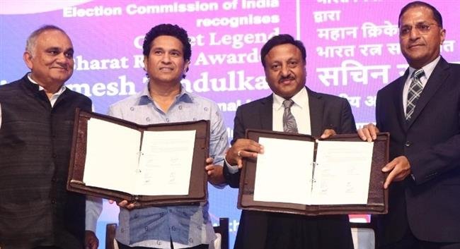 SACHIN TENDULKAR BEGINS HIS INNINGS AS NATIONAL ICON FOR ECI, TO BAT FOR GREATER VOTER TURNOUT
