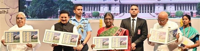 PRESIDENT OF INDIA RELEASES POSTAGE STAMP IN MEMORY OF DADI PRAKASHMANI
