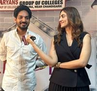 SINGER GURJAZZ, ACTRESS HASHNEEN AND CHAUPAL TEAM VISITS ARYANS