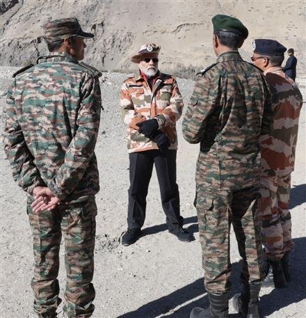 PM CELEBRATES DIWALI WITH BRAVE JAWANS IN LEPCHA IN  HIMACHAL PRADESH