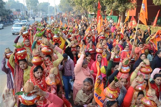 SYMBOLIC RAM TEMPLE MEASURING 80×50 FEET AND A SILVER PADUKA  BECOMES THE CENTER OF ATTRACTION.