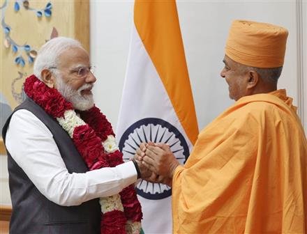 SWAMI BRAHMAVIHARI EXPRESSES GRATITUDE TO PRIME MINISTER MODI