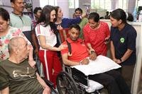 PREITY ZINTA VISITS CHANDIGARH SPINAL REHAB