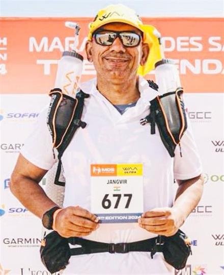 IRONMAN COLONEL JANGVIR LAMBA COMPLETES 38TH LEGENDARY MARATHON AT MOROCCAN SAHARA