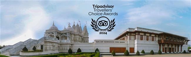 NEASDEN TEMPLE HONOURED WITH TRIPADVISOR TRAVELLERS’ CHOICE AWARD – 2024