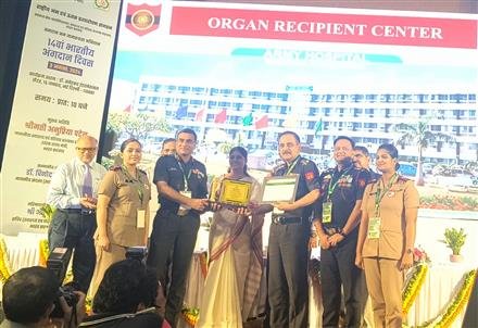INDIAN ARMY’S WESTERN COMMAND HOSPITAL AWARDED ‘BEST EMERGING NATIONAL TRANSPLANT RETRIEVAL HOSPITAL