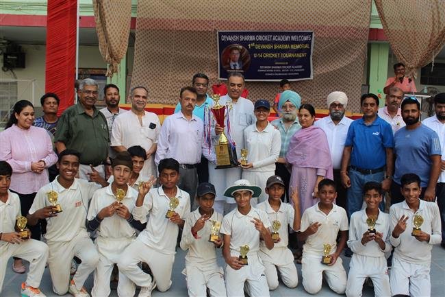 KBS DEV SAMAJ CRICKET ACADEMY-45 WINS THE TITLE OF FIRST DEVANSH SHARMA MEMORIAL BOYS U-14 TWENTY -20 CRICKET TOURNAMENT