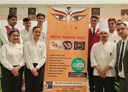 CELEBRATE NAVRATRI WITH EXQUISITE THALI DELIGHTS AT VELVET CLARKS EXOTICA  ZIRAKPUR