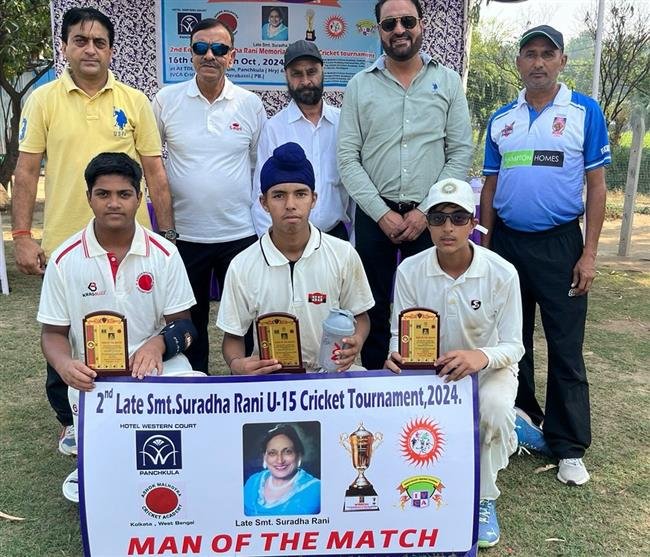 CHANDIGARH CRICKET NURSERY BEAT ASHOK MALHOTRA CRICKET ACADEMY -A TEAM , KOLKATTA BY.27 RUNS