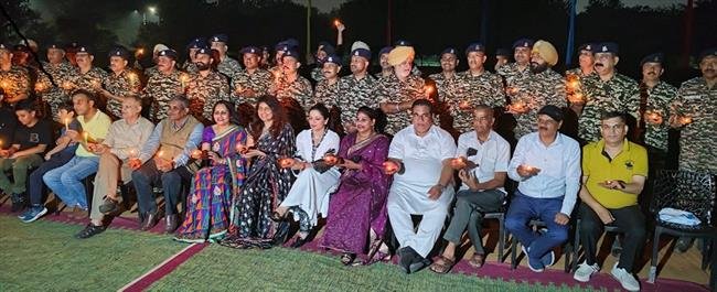 COMMANDANT KAMAL SISODIA OF THE 13TH BATTALION CRPF CELEBRATES DIWALI WITH BATTALION SOLDIERS