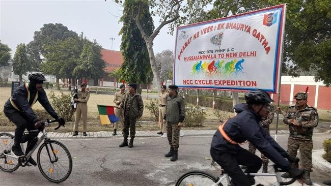 NCC CYCLE EXPEDITION '‘BHARAT KE VEER : EK SHAURYA GATHA” ARRIVES AT KUNJPURA