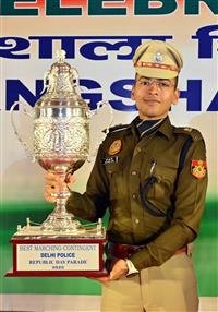 DELHI POLICE AWARDED BEST MARCHING CONTINGENT TROPHY FOR REPUBLIC DAY PARADE 2025