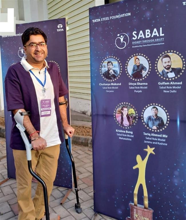 CHAITANYA MUKUND SUFFERING FROM CEREBRAL PALSY, HONORED WITH 'SABAL ROLE MODEL' AWARD