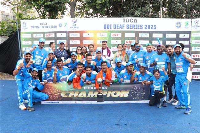 INDIA CLINCHES TRIUMPHANT VICTORY IN IDCA HOSTED ODI DEAF SERIES AGAINST AUSTRALIA.