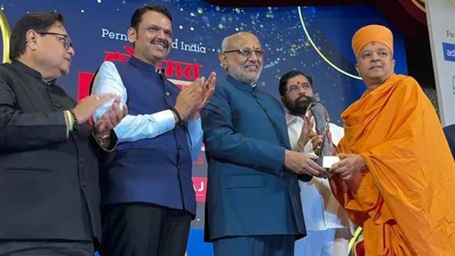 BRAHMAVIHARI SWAMI HONORED AT LOKMAT MAHARASHTRIAN OF THE YEAR AWARDS 2025