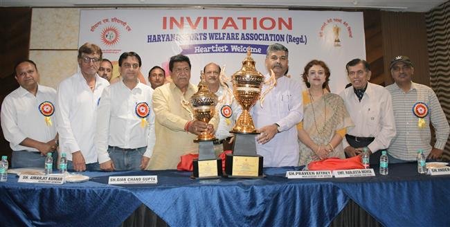 CM MEDIA SECERETARY PRAVEEN ATTREY UNVEILED  48TH ALL INDIA SHAHEED BHAGAT SINGH CRICKET  TROPHY