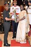 PRESIDENT PRESENTED PARAM VISHISHT SEVA MEDAL TO LIEUTENANT GENERAL MANOJ KUMAR KATIYAR