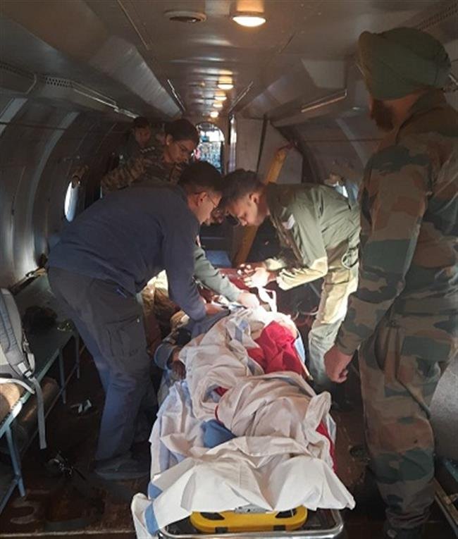 IAF AN-32 AIRCRAFT SUCCESSFULLY AIRLIFTED A CRITICALLY ILL IA MEMBER FROM KARGIL TO CHANDIMANDIR