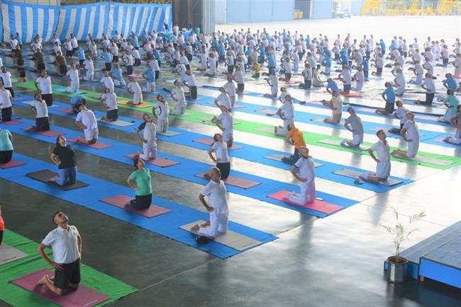 INTERNATIONAL DAY OF YOGA CELEBRATED AT 12 WING AIRFORCE STATION CHANDIGARH