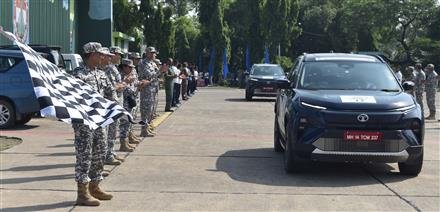SHAURYA BHARAT EV CAR RALLY : FLAG-IN CEREMONY HELD AT AIR FORCE STATION AMBALA