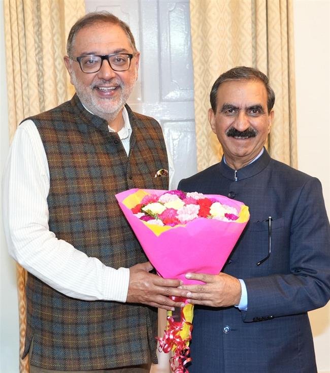 CHIEF JUSTICE SANDHAWALIA CALLED ON CM THAKUR SUKHVINDER SINGH SUKHU