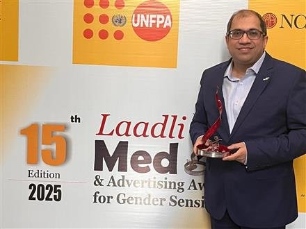 SENIOR SCRIBE NITIN SHARMA WON 15TH LAADLI MEDIA & ADVERTISING AWARDS FOR GENDER SENSITIVITY 2025,
