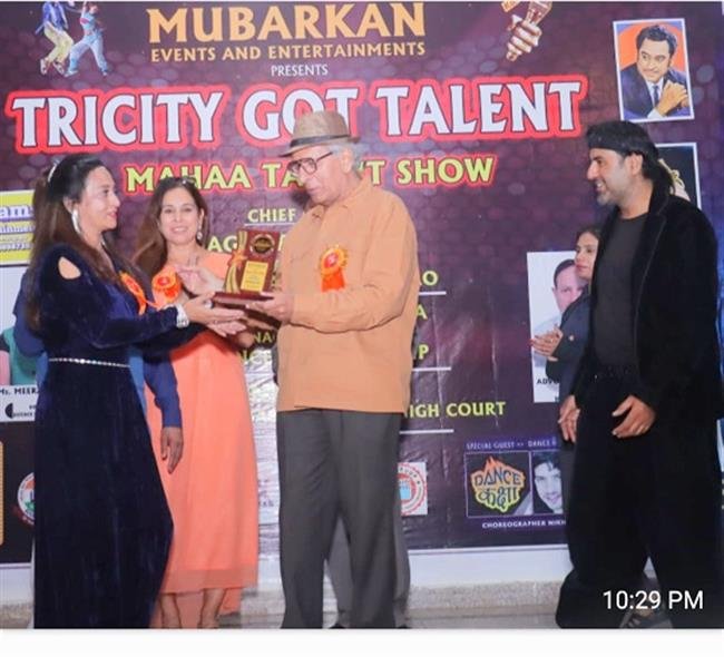 किशोर कुमार शर्मा  “ट्रायसिटी गोट टेलेंट”   में सम्मानित