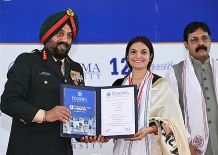 ARMY COMMANDER, SAPTA SHAKTI COMMAND, ATTENDS POORNIMA UNIVERSITY CONVOCATION CEREMONY