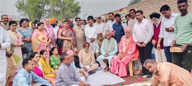 FOUNDATION FOR TAPOVAN DIVYANGJAN ASHRAM BUILDING AND BHARAT MATA AUDITORIUM LAID