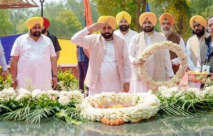 BJP GOVT. IGNORED MY  DEMAND TO CONFERRED SHAHEED-E-AZAM BHAGAT SINGH, RAJGURU, AND SUKHDEV BHARAT RATTAN: CM MANN